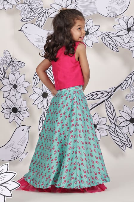 LA Dee DA 3D Flower Top With Skirt 