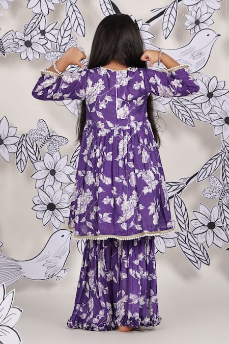 LA Dee DA Floral Kurta With Ruffle Pant 