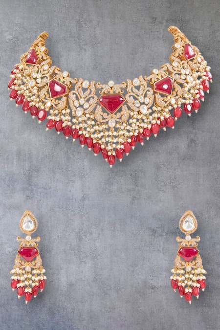 Auraa Trends Kundan Work Necklace Set 