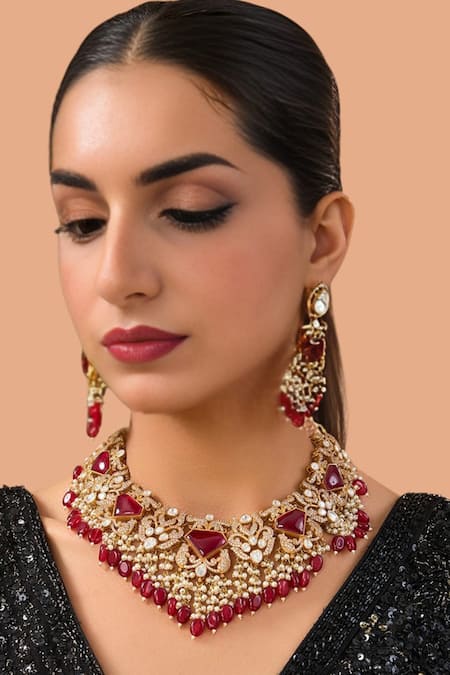 Auraa Trends Kundan Work Necklace Set 