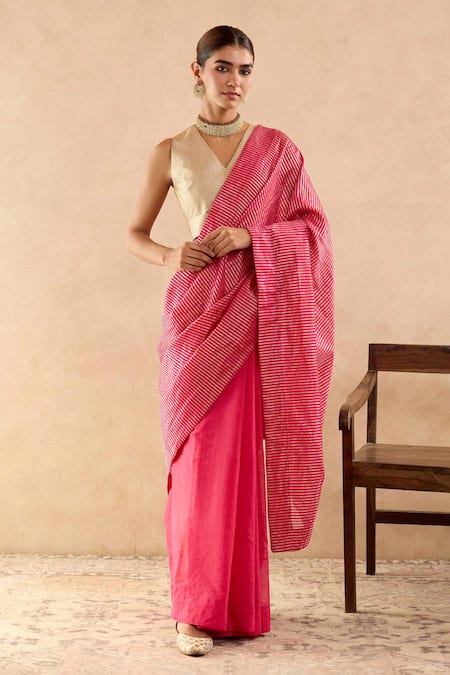 Nero India Chanderi Stripe Saree 