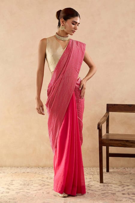 Nero India Chanderi Stripe Saree 