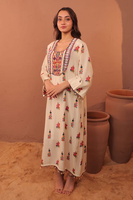 Surkh Syahi Albeli Long kaftan 
