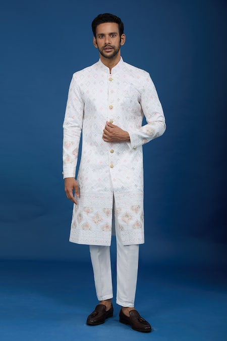 Arihant Rai Sinha Geometric Embroidered Sherwani Set 