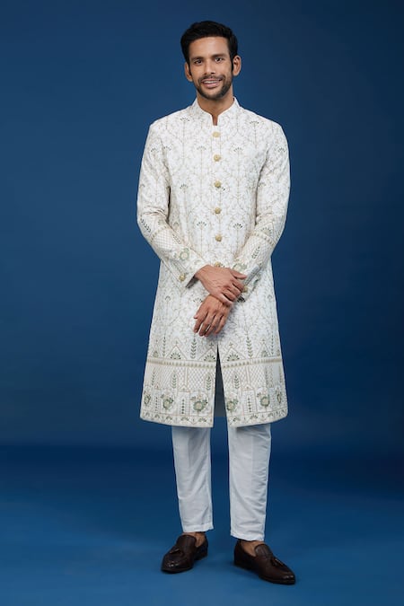 Arihant Rai Sinha Floral Embroidered Sherwani Set 