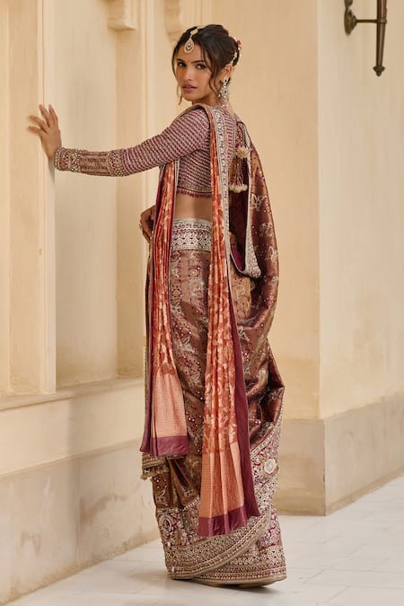 Tarun Tahiliani Bidri Kanjivaram Saree With Blouse 