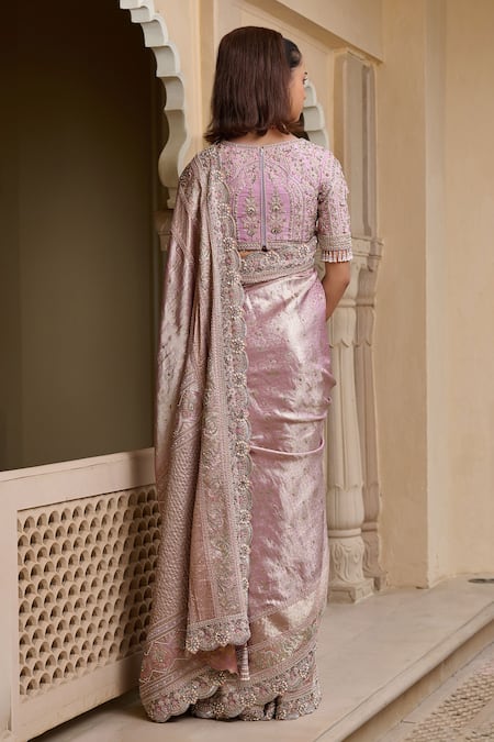 Tarun Tahiliani Marori Kanjivaram Saree With Embroidered Blouse 