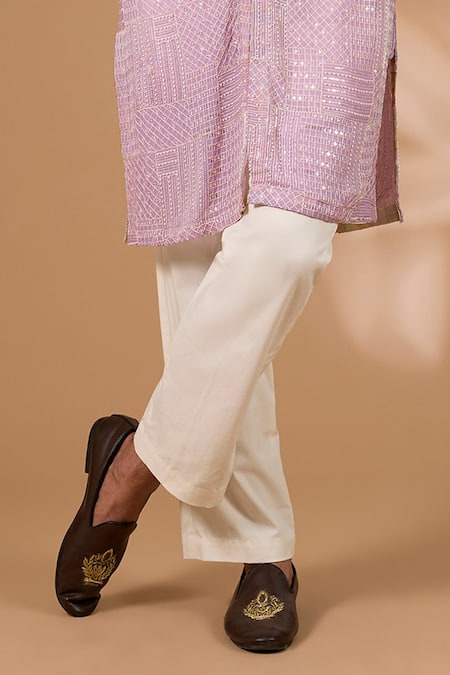 Shop Rabani & Rakha Purple Georgette, Cotton, Silk Sequins, Beads Embroidered Kurta With Pant Online at Aza Fashions Shop_Rabani & Rakha_Purple Georgette, Cotton, Silk Sequins, Beads Embroidered Kurta With Pant _Online_at_Aza_Fashions