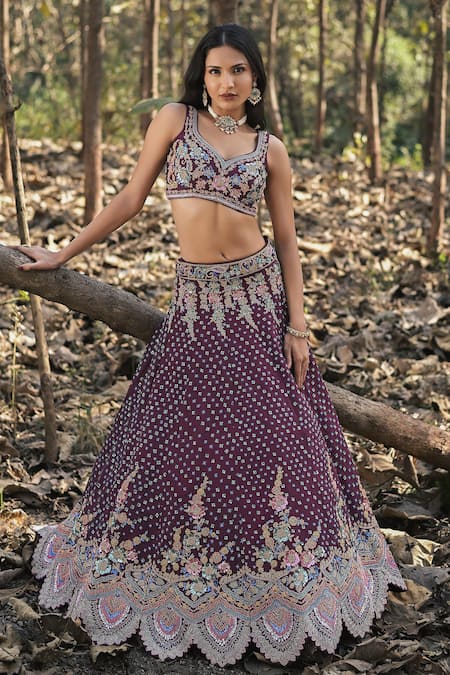 Panihari Sequin Embroidered Lehenga Set 