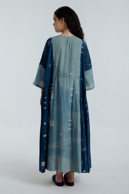 Rias Jaipur Indigo Pleated Dress 