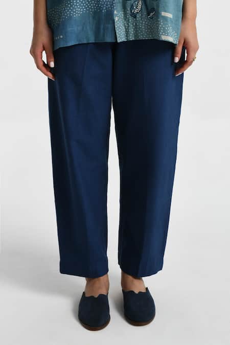 Buy_Rias Jaipur_Blue Cotton Indigo Barrel Pant _Online_at_Aza_Fashions