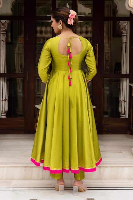 Pomcha Jaipur Taffeta Silk Anarkali Set