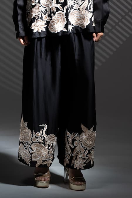 Buy Ellemora Fashions Black Thread Work Shirt & Pant Co-ord Set Online at Aza Fashions Buy_Ellemora Fashions_Black Thread Work Shirt & Pant Co-ord Set _Online_at_Aza_Fashions