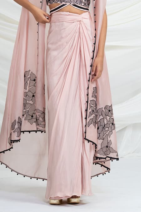 Shop Ellemora Fashions Floral Frenzy Embroidered Cape Skirt Set Shop_Ellemora Fashions_Floral Frenzy Embroidered Cape Skirt Set