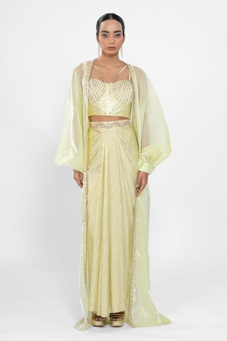 Ellemora Fashions Lemon Luxe Pattern Draped Skirt Set