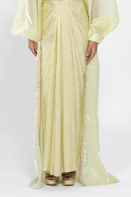 Buy_Ellemora Fashions_Lemon Luxe Pattern Draped Skirt Set 