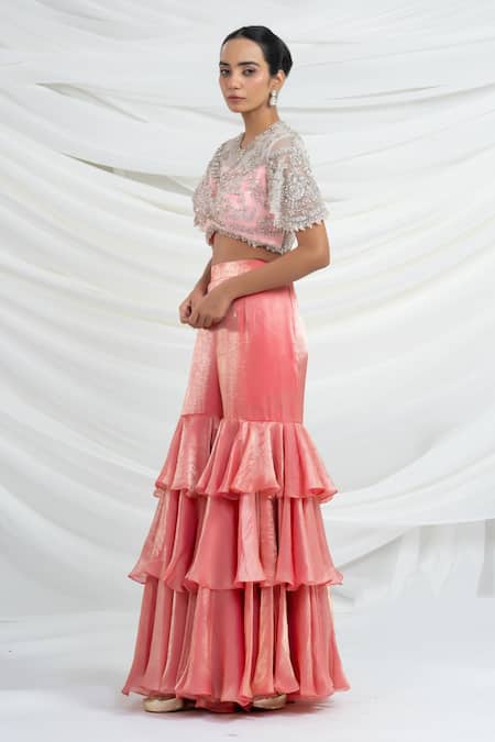 Buy_Ellemora Fashions_Jewel Whisper Embroidered Blouse & Palazzo Set _Online_at_Aza_Fashions