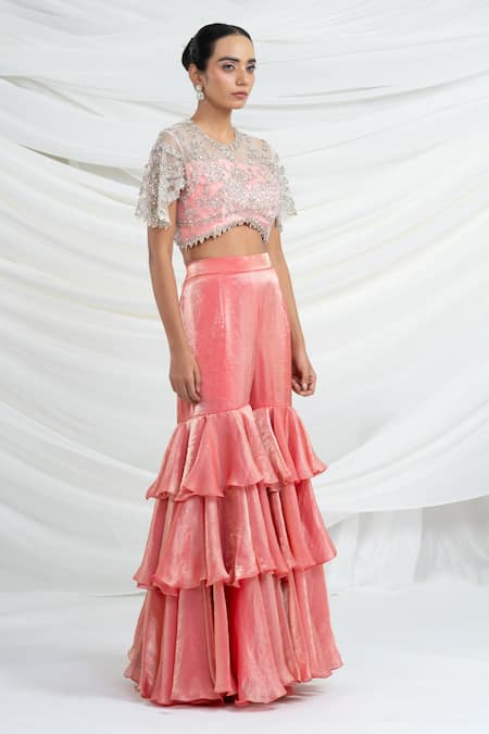 Shop_Ellemora Fashions_Jewel Whisper Embroidered Blouse & Palazzo Set _Online_at_Aza_Fashions