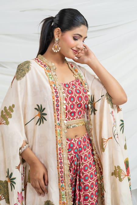 Shop_Ellemora Fashions_Printed Shrug Skirt Set _Online_at_Aza_Fashions