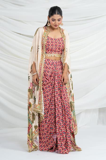 Ellemora Fashions_Printed Shrug Skirt Set _at_Aza_Fashions