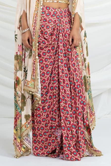 Buy_Ellemora Fashions_Printed Shrug Skirt Set 