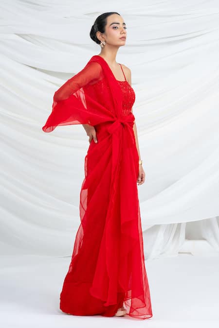 Ellemora Fashions_Crimson Ember Dress With Shrug _at_Aza_Fashions