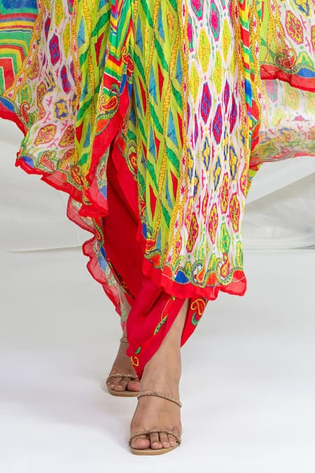 Buy_Ellemora Fashions_Geometrical Pattern Kaftan With Pant _Online_at_Aza_Fashions