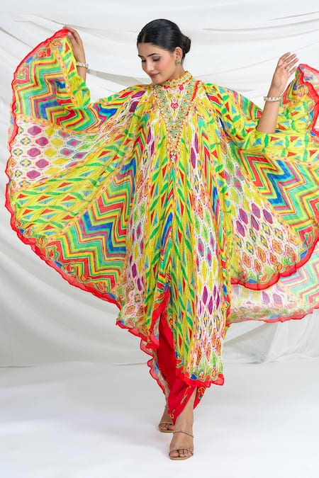 Shop_Ellemora Fashions_Geometrical Pattern Kaftan With Pant _Online_at_Aza_Fashions