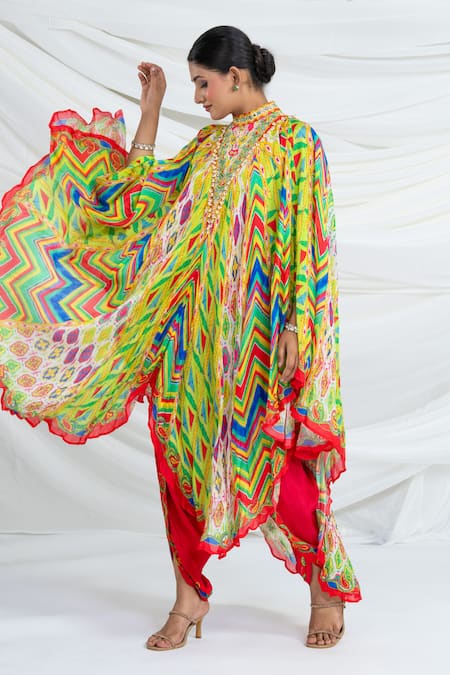Ellemora Fashions Geometrical Pattern Kaftan With Pant 