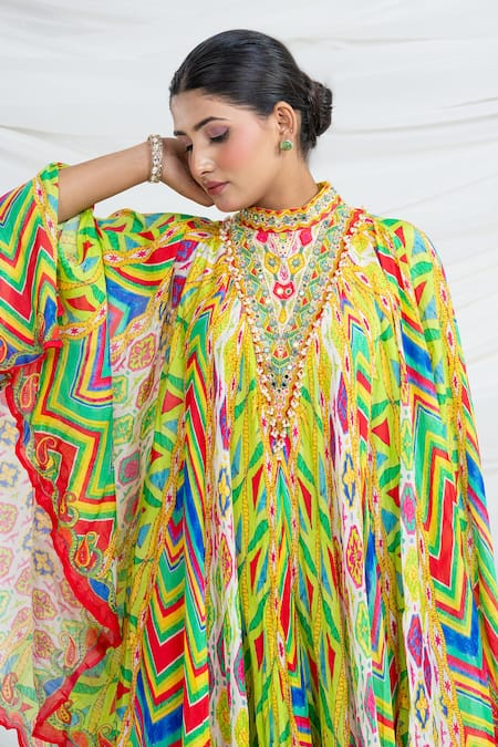 Buy_Ellemora Fashions_Geometrical Pattern Kaftan With Pant 