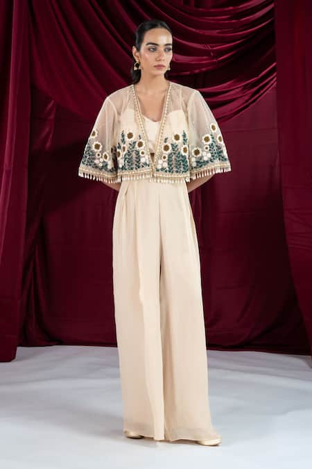 Ellemora Fashions Cappuccino Calm Embroidered Shrug Set