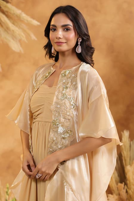 Shop_B'Infinite_Golden Glow Luxe Embellished Gown _Online_at_Aza_Fashions