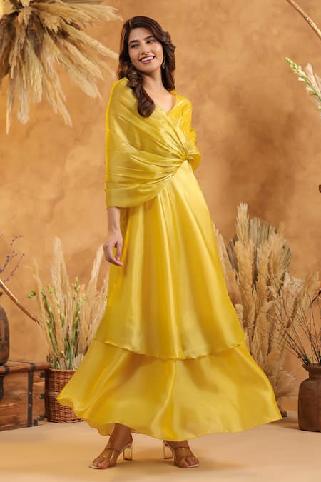 Shop_B'Infinite_Sunshine Aura Flow Gown _Online_at_Aza_Fashions