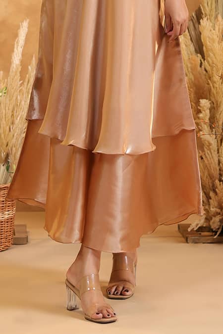 B'Infinite_Mocha Aura Flow Gown _Online_at_Aza_Fashions