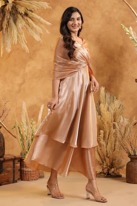 B'Infinite_Mocha Aura Flow Gown _at_Aza_Fashions