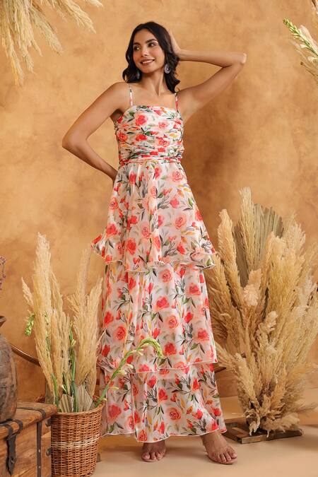 Buy_B'Infinite_Wallflower Tiered Gown _Online_at_Aza_Fashions