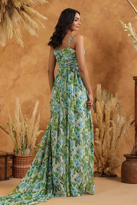 B'Infinite Tropical Fern Gown & Cape Set 