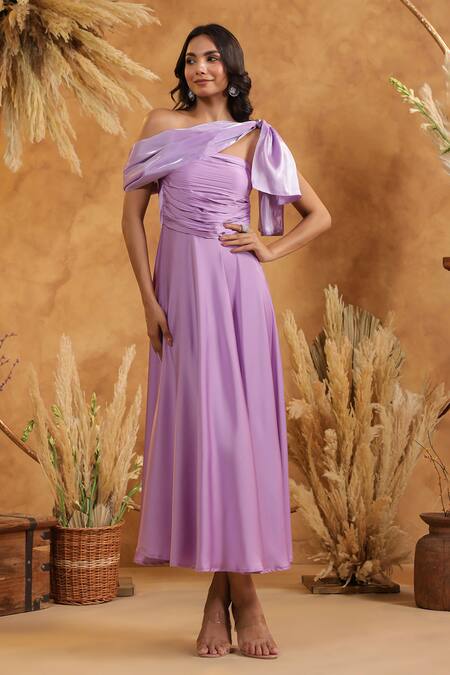 Shop_B'Infinite_Lilac Grace Bow Dress _Online_at_Aza_Fashions