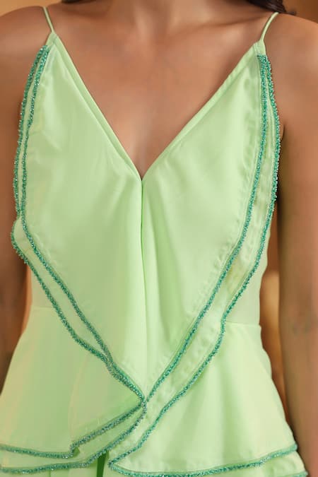 B'Infinite_Mint Ruffle Cascade Gown _at_Aza_Fashions