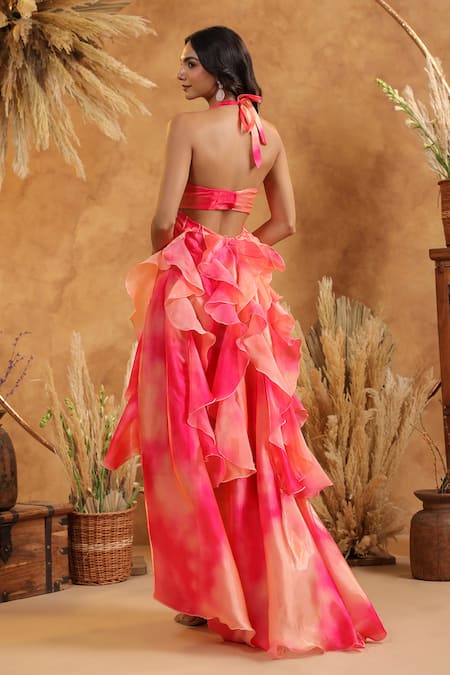 B'Infinite Sunset Sorbet Ruffle Gown 