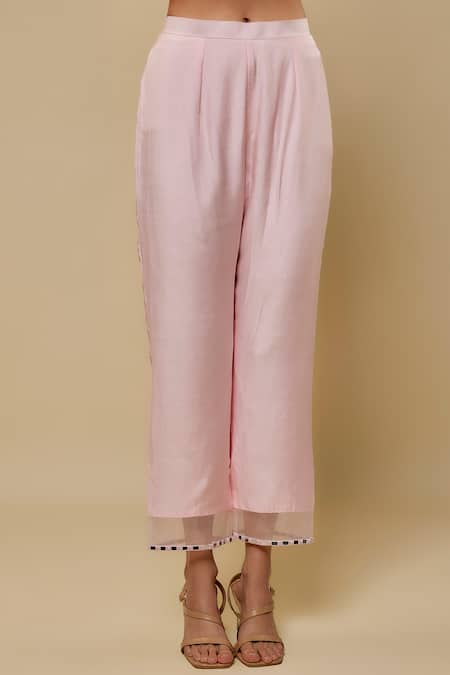 Buy Asaga Blush Chanderi, Muslin, Organza Mirrors Split Orryn Embroidered Bodice Kurta Set Online at Aza Fashions Buy_Asaga_Blush Chanderi, Muslin, Organza Mirrors Split Orryn Embroidered Bodice Kurta Set _Online_at_Aza_Fashions