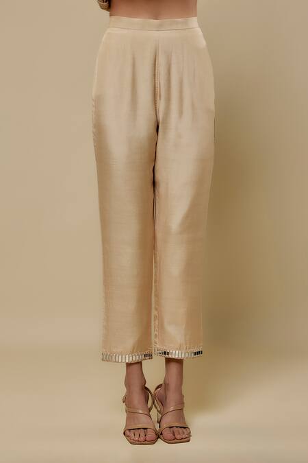 Buy Asaga Beige Chanderi, Muslin, Organza Mirrors Zayrah Embroidered Anarkali Pant Set Online at Aza Fashions Buy_Asaga_Beige Chanderi, Muslin, Organza Mirrors Zayrah Embroidered Anarkali Pant Set _Online_at_Aza_Fashions