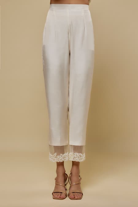 Asaga Ivory Chanderi, Muslin, Organza Embroidery Round Abstract Floral Anarkali Set Online at Aza Fashions Asaga_Ivory Chanderi, Muslin, Organza Embroidery Round Abstract Floral Anarkali Set _Online_at_Aza_Fashions