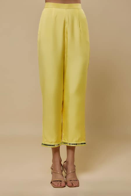 Asaga Yellow Chanderi, Muslin, Organza Mirrors V-neck Theory Work Kurta Set Online at Aza Fashions Asaga_Yellow Chanderi, Muslin, Organza Mirrors V-neck Theory Work Kurta Set _Online_at_Aza_Fashions