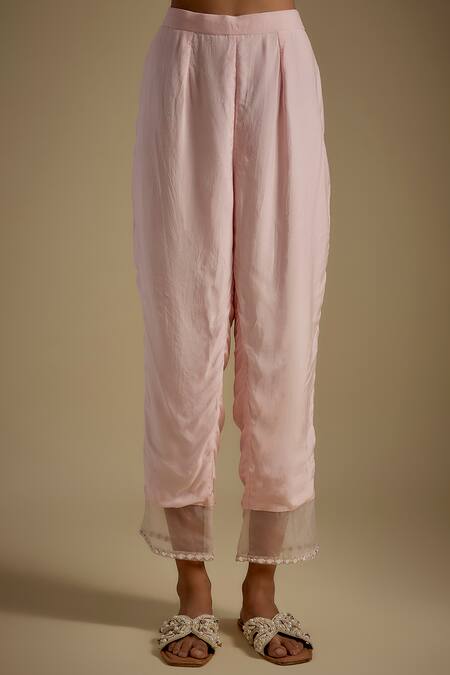 Asaga Pink Chanderi, Muslin, Organza Embroidery Round Neck Trendyra Bodice Kurta Set Online at Aza Fashions Asaga_Pink Chanderi, Muslin, Organza Embroidery Round Neck Trendyra Bodice Kurta Set _Online_at_Aza_Fashions