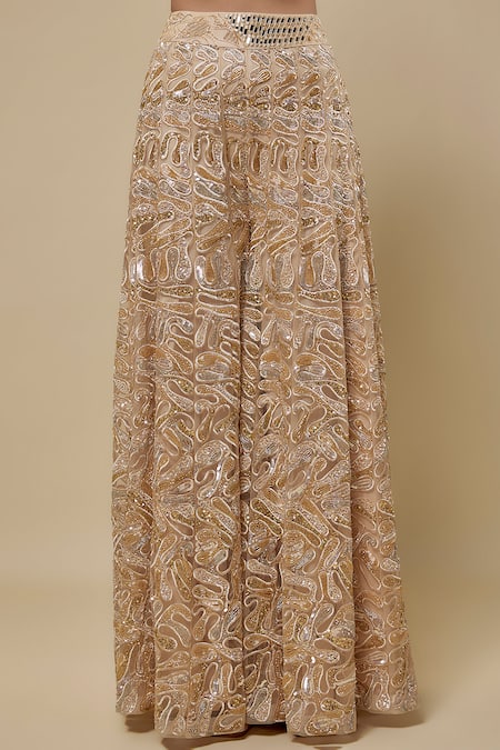 Buy Asaga Beige Tulle Embroidery, Mirrors Sweetheart , Open Couture Sharara Set Online at Aza Fashions Buy_Asaga_Beige Tulle Embroidery, Mirrors Sweetheart , Open Couture Sharara Set _Online_at_Aza_Fashions