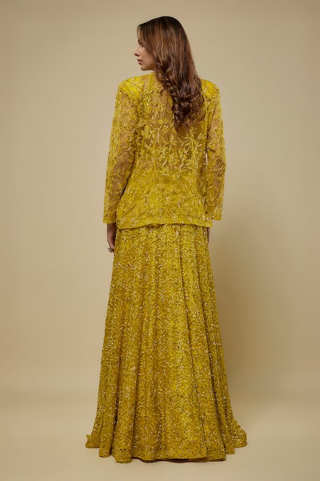 Asaga Citrine Jacket & Skirt Set 