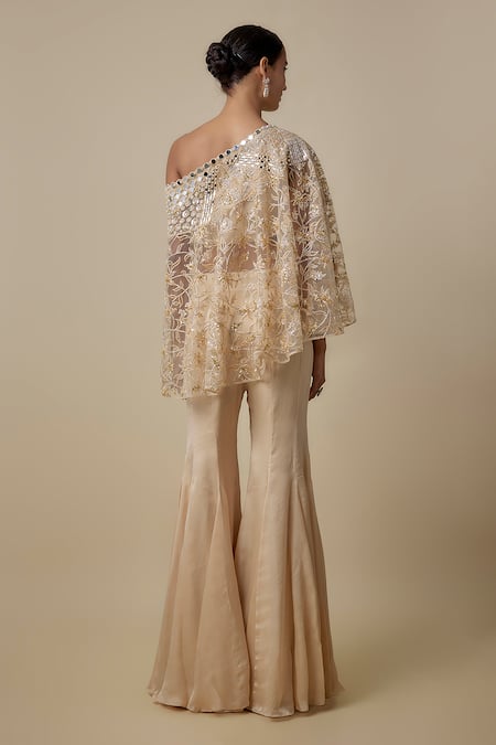 Asaga Auraknot Cape Sharara Set 