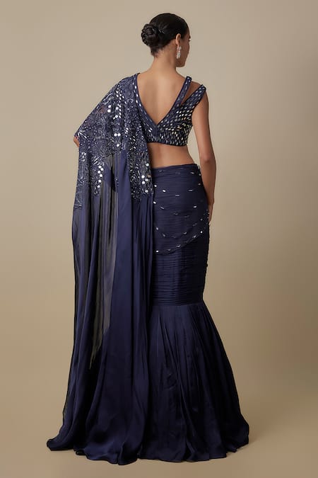 Asaga Cadent Draped Saree With Blouse 