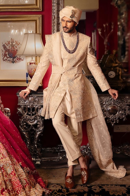 Dolly J Solair Raw Silk Embroidered Jacket Kurta Set 